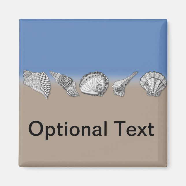Seashell Teckning Art Magnet (Framsidan)