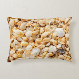 Seashell texturerade sommarstrandbakgrund. prydnadskudde