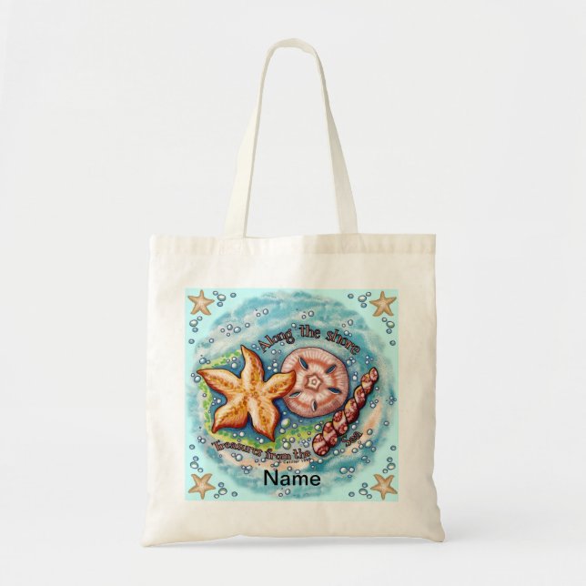 Seashell Treasures  tote bag Tygkasse (Framsidan)