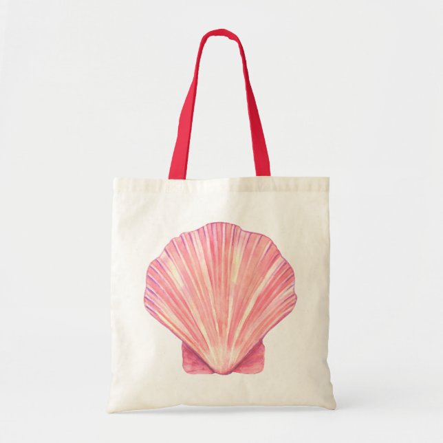 SeaShell-vattenfärgen Tote Bag for Vacation! Tygkasse (Framsidan)