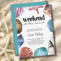 Seashell Watercolor Bachelorette Beach Helg