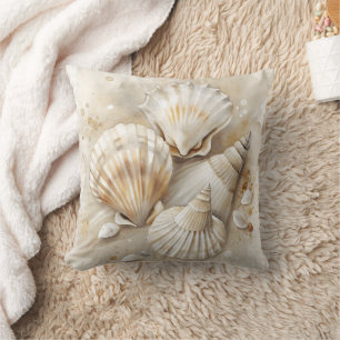 Seashell Watercolor Coastal Kudde
