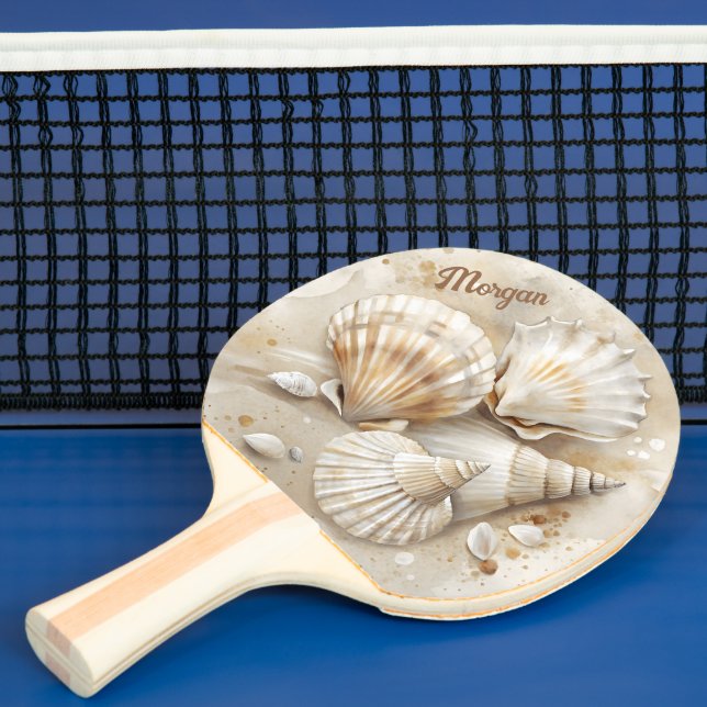 Seashell Watercolor Coastal Pingisracket (Insitu)