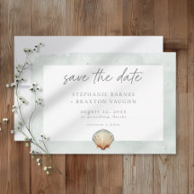 Seashell Watercolor Minimalist Beach Wedding