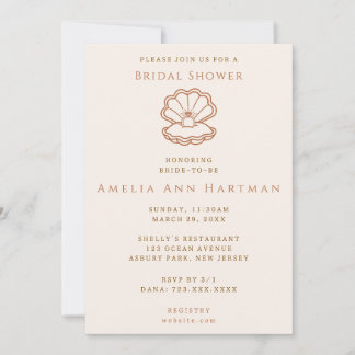 Seashells and Wedding Bells Bridal Invitation Inbjudningar