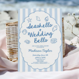 Seashells and Wedding Bells Coastal Bridal Shower Inbjudningar