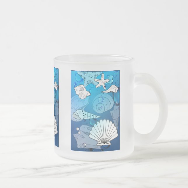 Seashells Aqua Ocean Glass Mugg (Höger)