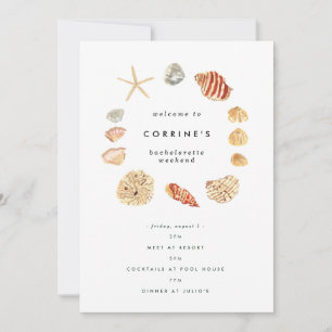 Seashells Bachelorette Party Itinerary Extra Day Inbjudningar