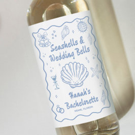 Seashells Bachelorette Party Vinetikett