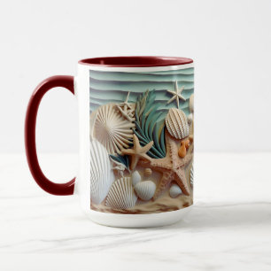 Seashells Beach 3D Mugg - Sip the Ocean Breeze