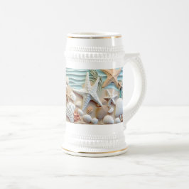 Seashells Beach 3D Mugg - Sip the Ocean Breeze