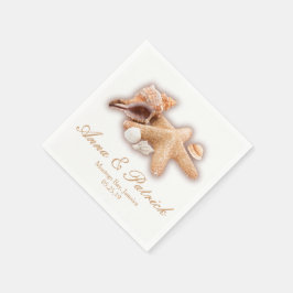 Seashells Beach Destinationsbröllop Anpassningsbar Pappersservett