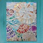 Seashells Beach Mönster Pussel<br><div class="desc">Den här pusslet har en utskrift av min Beach Mosaic. Den tillverkades med snäckor och små fragment av färgad glas. Original Mosaic © Michele Davies</div>