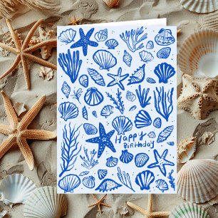 Seashells Beach Snäckorna Ocean Grattis på födelse Kort