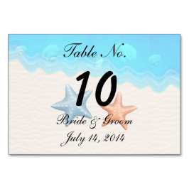 Seashells Beach Wedand Bord Card Bordsnummer