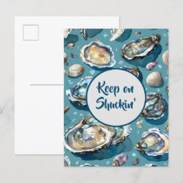 Seashells Behålla om Shuckins ostron Clams Inbjudan Vykort