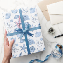 Seashells Blue Watercolor Seashore Party