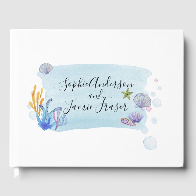 Seashells Bröllop Guestbook Gästböcker (Framsida)