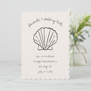 Seashells & Bröllop Klockor Bachelorette Inbjudan