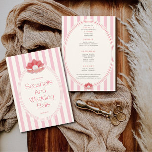 Seashells & bröllop klockor bachelorette rutt inbjudningar