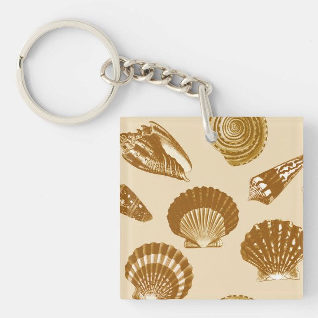 Seashells - Brunt på en beige bakgrund (Framsidan)