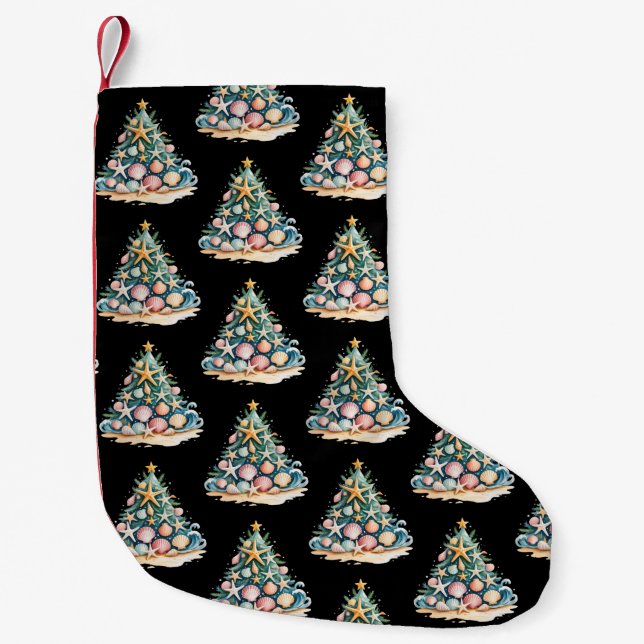 SeaShells Christmas Tree Ocean Water Starfish  Liten Julstrumpa (Framsidan)