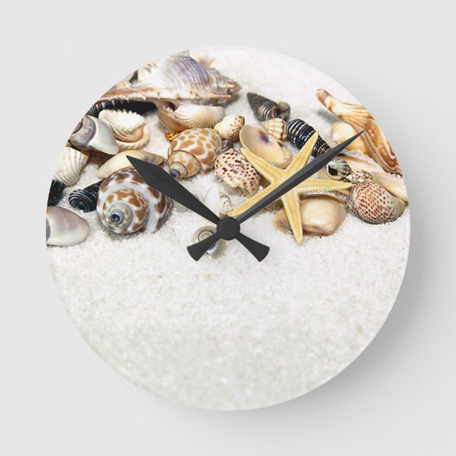 Seashells Clock Rund Klocka (Framsida)