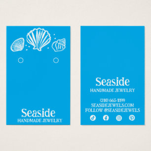 SEASHELLS Earring Necklace Jewelry Visning Card Visitkort