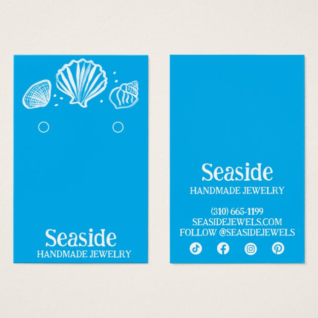 SEASHELLS Earring Necklace Jewelry Visning Card Visitkort (Framsida & baksida)