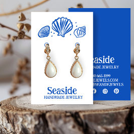 SEASHELLS Earring Necklace Jewelry Visning Card Visitkort