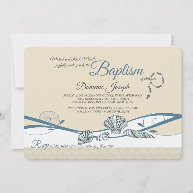 Seashells efter Shore-inbjudan Inbjudningar (Framsida)