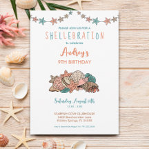 Seashells Girls Beach Birthday