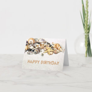 Seashells Grattis på födelsedagen-kort Kort