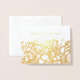 Seashells Guld Folierat Kort