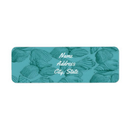 Seashells i Aqua-etikett Returadress Etikett