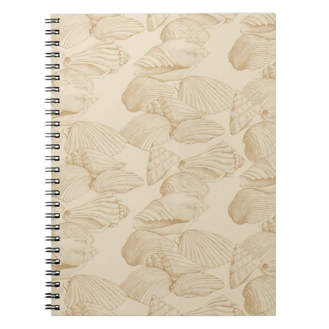 Seashells i Beige Anteckningsbok (Framsidan)