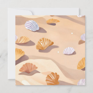 Seashells i Sand | Havsbottenfärg Kort
