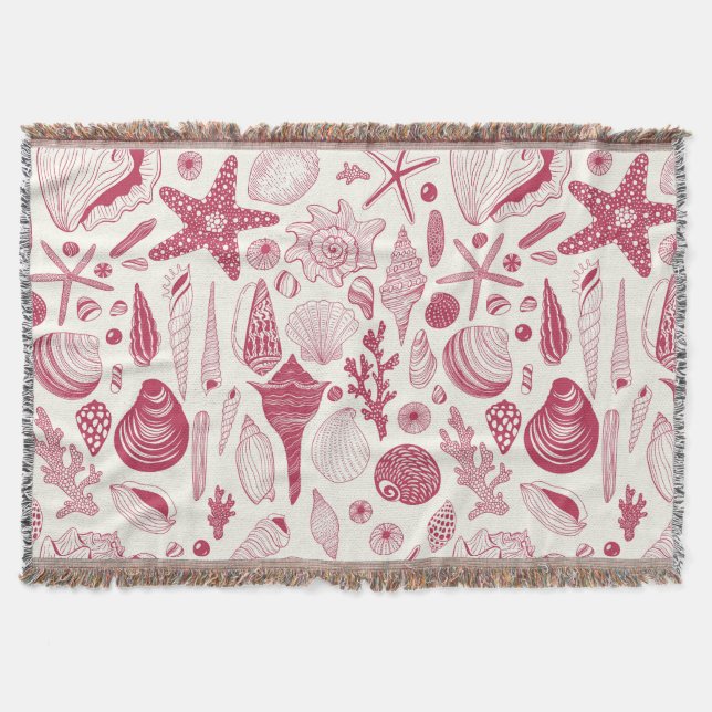 Seashells i Viva Magenta-Färg under 2023 Filt (Framsidan)