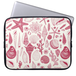 Seashells i Viva Magenta-Färg under 2023 Laptop Fodral