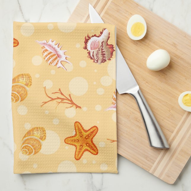 Seashells Kitchen Dish Towel Kökshandduk (Vikt i Fjärdedel)