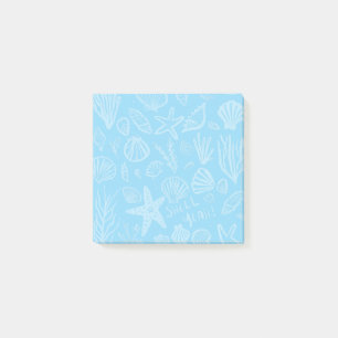 Seashells Light Blue Beach SNÄCKA YEAH Post-it Block
