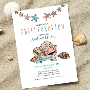 Seashells med Photo Going Away Grad Party Inbjudningar