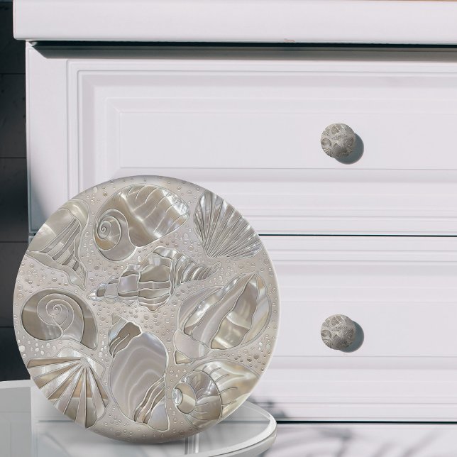 Seashells mönster - mor om pärlor knopp (Skapare uppladdad)