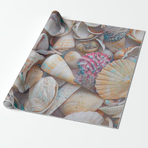 Seashells Ocean Beach Mosaic Art Decoupage Presentpapper