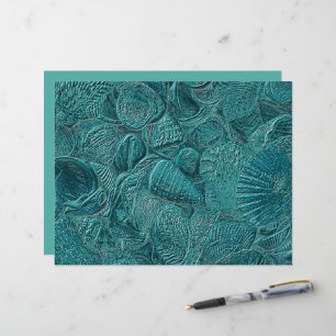 Seashells Ocean Beach Teal Metallic Stil