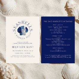 Seashells och Bröllop Klockor Bachelorette Helg Inbjudningar