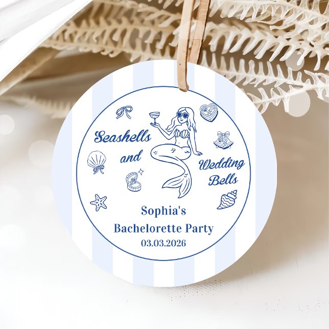 Seashells och Bröllop Klockor Bachelorette Party Gåvor Etiketter (Skapare uppladdad)