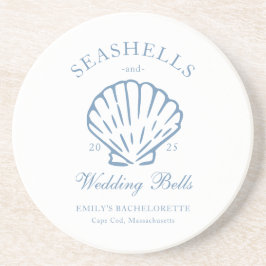 Seashells och Bröllop Klockor Bachelorette Sandsto Underlägg