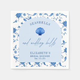 Seashells och Bröllop Klockor kustnära MÖHIPPAN Pappersservett