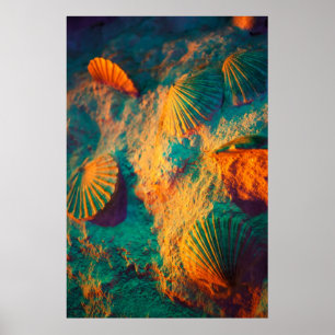 Seashells och Sand Poster